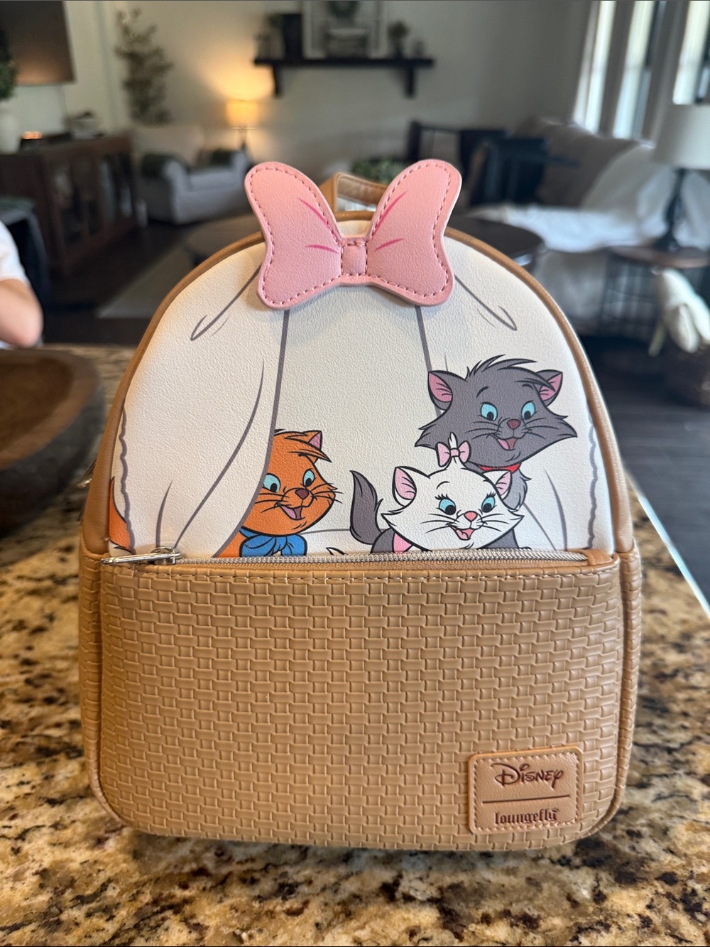 Loungefly Cream Tan Pink Aristocats Mini Backpack